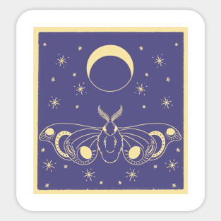 Moth moon Sticker